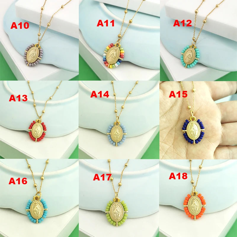 Collier Vierge Marie – Pendentif Acier Inoxydable