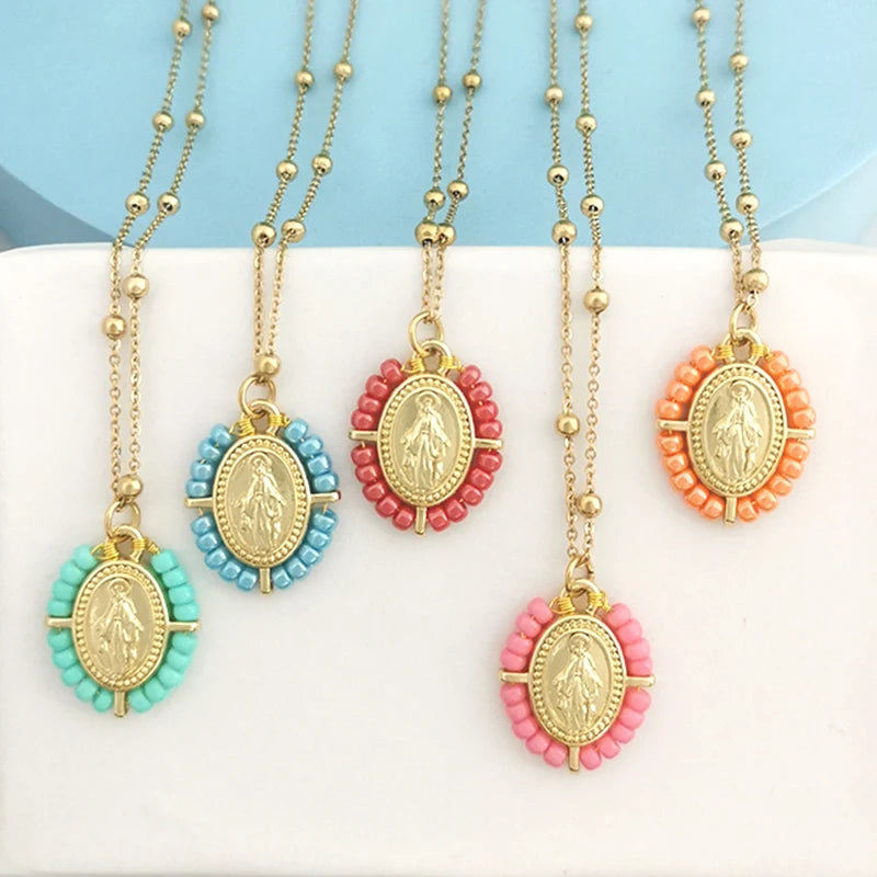 Collier Vierge Marie – Pendentif Acier Inoxydable