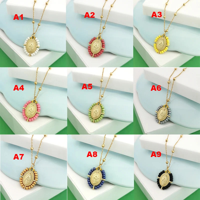 Collier Vierge Marie – Pendentif Acier Inoxydable