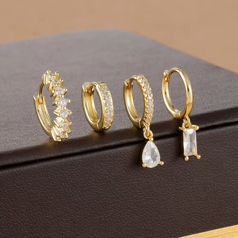 Lot 4 Créoles Zircon Coréennes